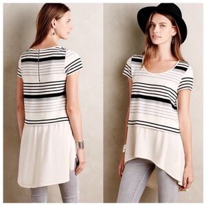 Deletta | Cream Striped Top